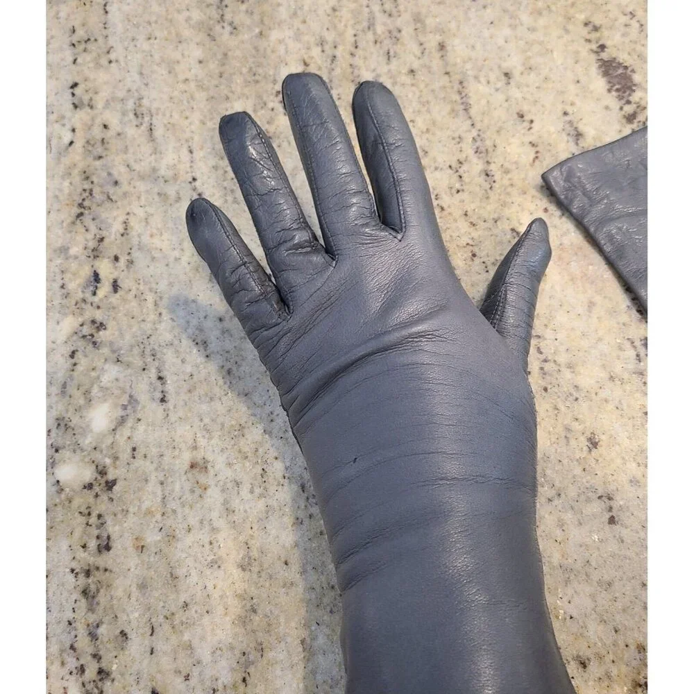 Vintage Womens Size S 6.5 Gray Soft Leather Formal 10